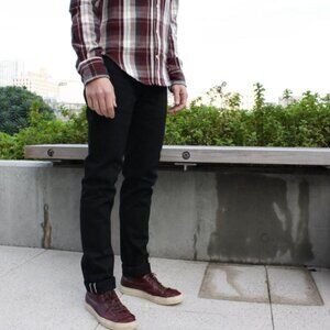 ❌ SOLD Gustin #99 Japan Black X Black Slim fit  NWOT raw Selvedge Denim 36x29